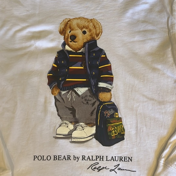 Boys Polo Bear T-shirt by  Ralph Lauren long sleeve T shirt size small 8 - Picture 4 of 7